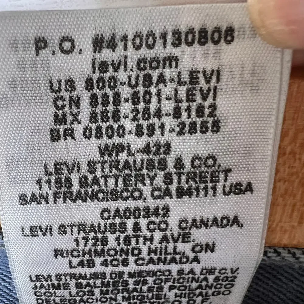 Levis Jeans Mens Size 34 X 30 Slate Blue Gray 501 Button Fly Straight Leg